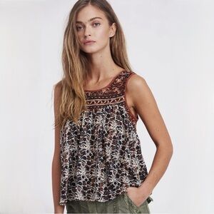Free People Lucky Coin Linen Top